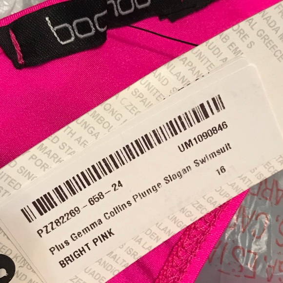 Boohoo bright pink CANDY one piece swim suit. - Picture 7 of 8